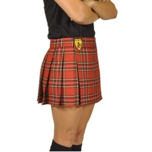 Sport Kilt Red Stewart Plaid Micro Mini Skirt Women’s Size Med Great Condition
